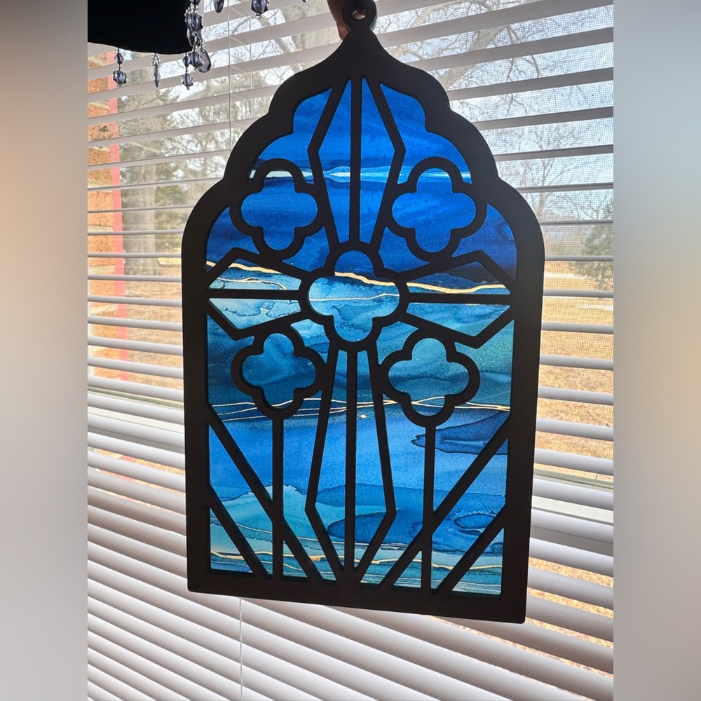 Handmade by me Large Wood & Acrylic Sun catcher Made to order